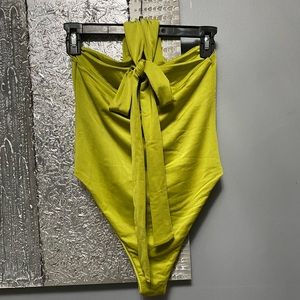 Olive Knot Halterneck Swimsuit